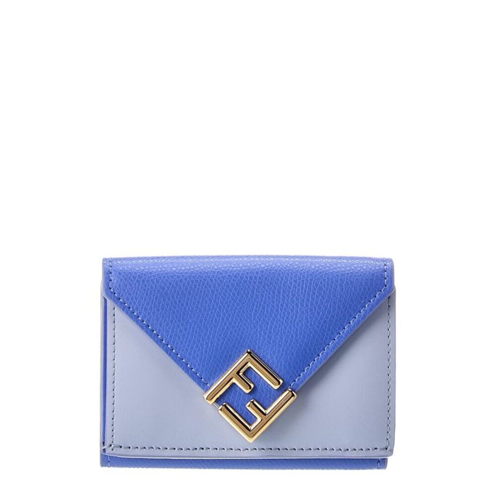 Fendi Ff Diamond Mini Leather Card Case, Blue